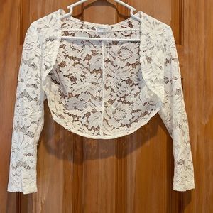 Lace long sleeve crop. Worn once the night before my wedding